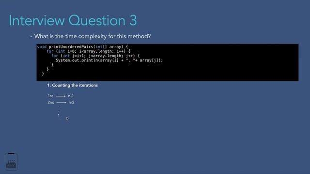 003 Question 3 Time Complexity of Print Unordered Pairs Method смотреть онлайн