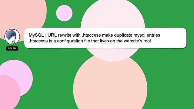 MySQL : URL rewrite with .htaccess make duplicate mysql entries смотреть онлайн