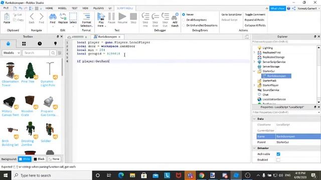 How To Make A Rank Only Door in Roblox Studio 2020 смотреть онлайн