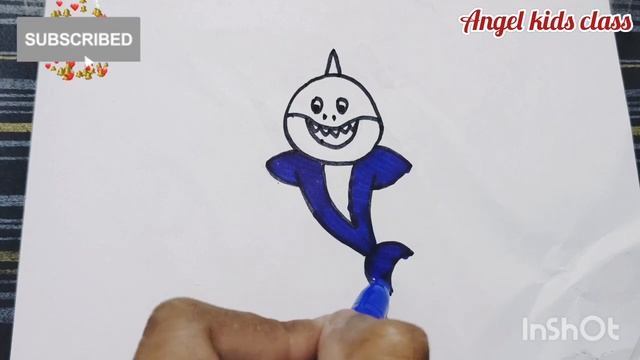 Baby Shark drawing, painting and colouring for kids and toddlers | Let's Draw #babyshark #drawing смотреть онлайн