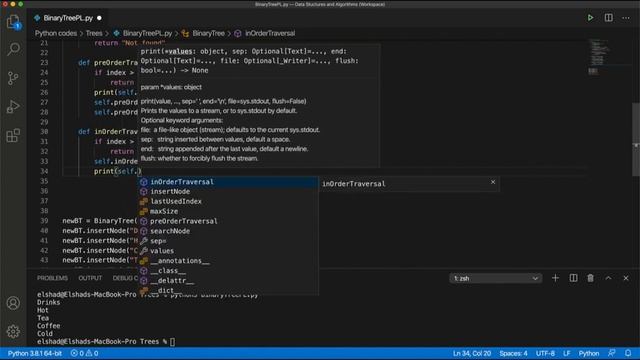 InOrder Traversal Binary Tree Python List Data Structures and Algorithms in Python 720p смотреть онлайн