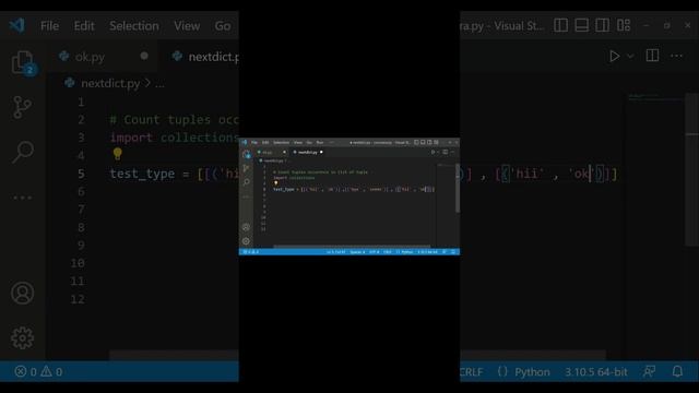 Count tuples occurence in list of tuple in python смотреть онлайн
