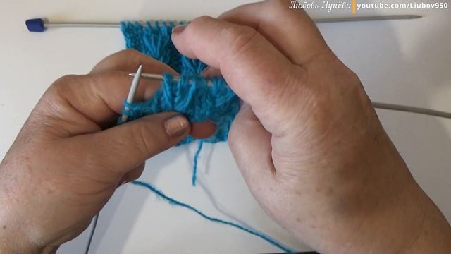 Коса - галочки с вытянутыми петлями спицами смотреть онлайн