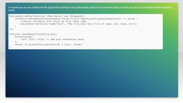 Laravel validator and excel files error смотреть онлайн