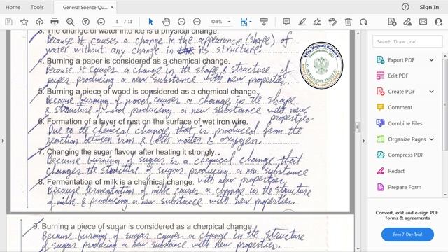 Set 5 - Physical And Chemical Changes