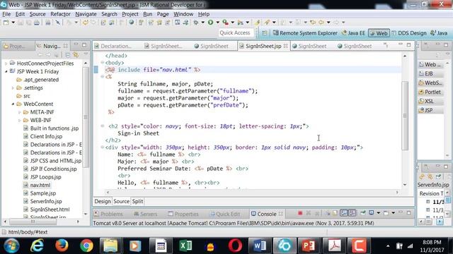 JSP Include Page Directive to build site Navigation смотреть онлайн
