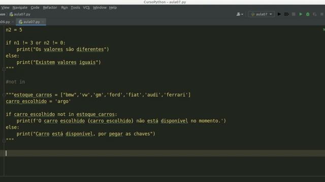 Curso Intensivo Python3 - Aula 07 - AND | OR | IF-ELIF-ELSE смотреть онлайн