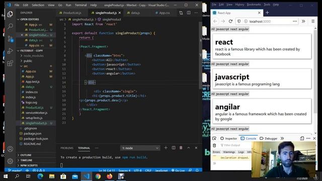 Filter data with buttons in react смотреть онлайн