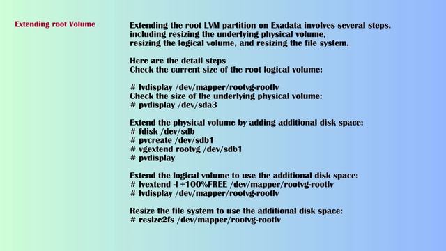 Oracle Exadata Tasks | How to extend root volume in exadata смотреть онлайн