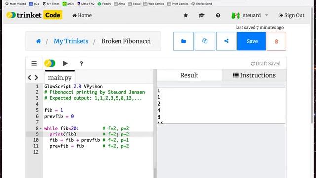 Debugging a Fibonacci sequence program смотреть онлайн