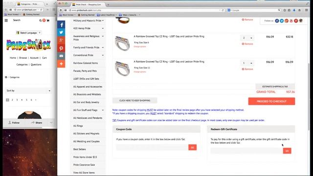 PrideShack.com Shopping cart & Checkout Tutorial (Mobile and Computer) смотреть онлайн