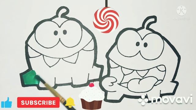 рисуем Ам Няма легко / How to draw Om Nom смотреть онлайн