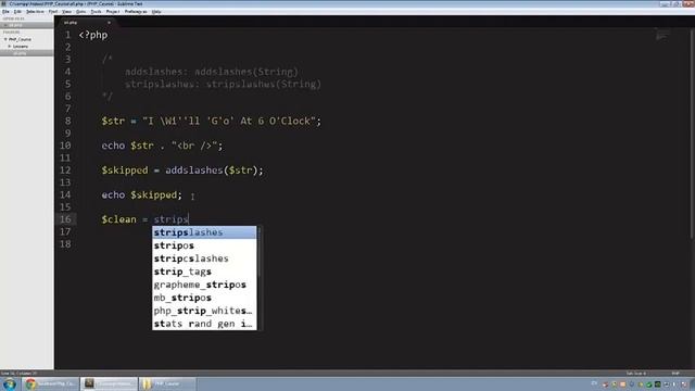 تعلم PHP  باللغة العربية - " String Functions AddSlashes, Strip Tags"- حلقة 51 смотреть онлайн
