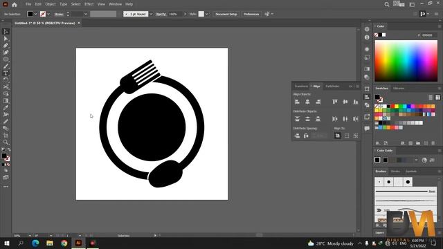 Food Logo Design in Illustrator Class 3 | Urdu | English Subtitles смотреть онлайн