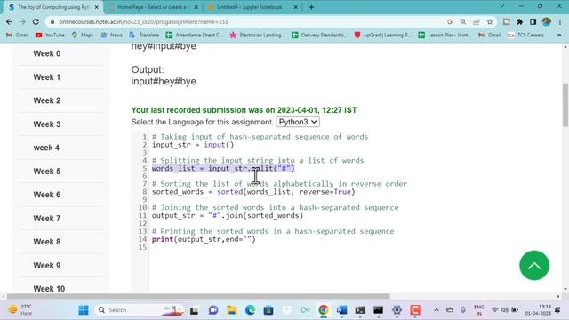 Swayam || The Joy of Computing Using Python Week-11 Programming Assignment-2 Solution || NPTEL 2023 смотреть онлайн