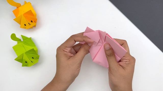 Origami Jumping Paper Cat _ Moving Paper toys _ Paper Craft _ Origami Paper Cat _ Paper Toy смотреть онлайн