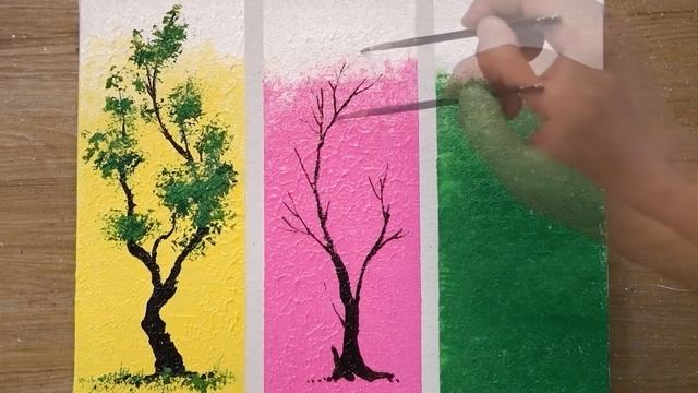 Как нарисовать дерево акрилом... смотреть онлайн