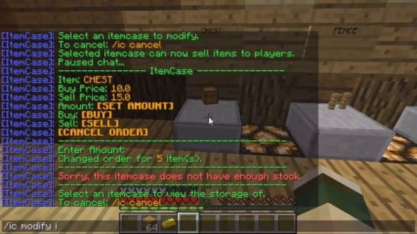 Minecraft Bukkit Plugin - Item Case - Showcase items + shop!