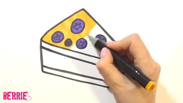 Черничный чизкейк - рисуем простой рисунок для детей | Color&Berries смотреть онлайн