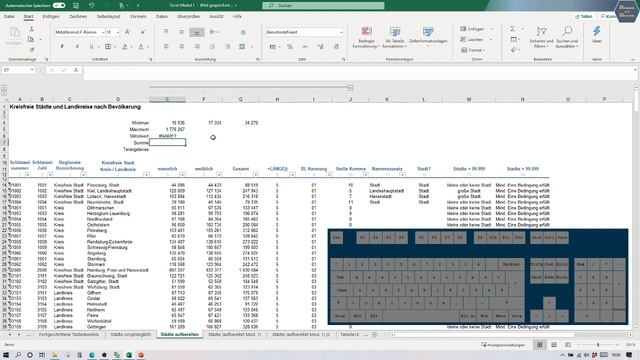 Excel: MIN() oder MAX() oder MITTELWERT() | Modul 1 - 20 | Daten vorbereiten смотреть онлайн
