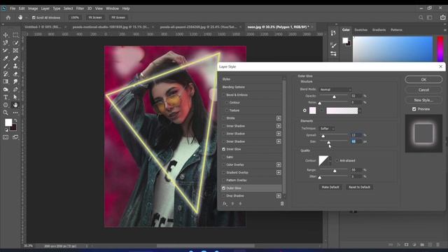 Neon Light Effect Photoshop Tutorial смотреть онлайн