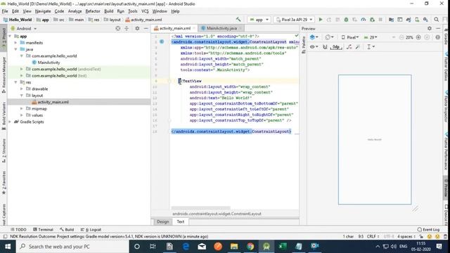 Create Hello World Android application||Android Studio(2020)||Program Hut смотреть онлайн