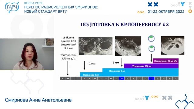 ШКОЛА РАРЧ "ПЕРЕНОС РАЗМОРОЖЕННЫХ ЭМБРИОНОВ: НОВЫЙ СТАНДАРТ ВРТ?", 21 октября 2022 смотреть онлайн
