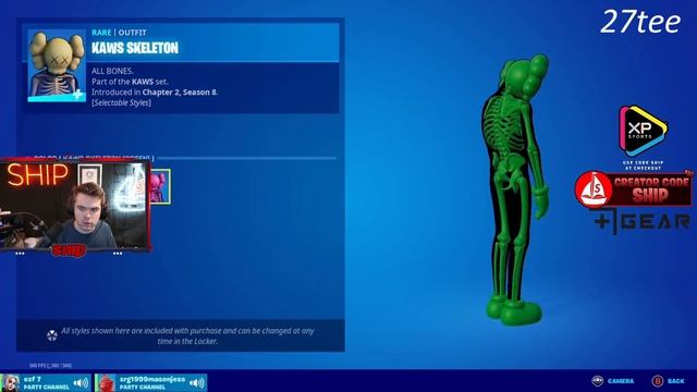Streamers React to Kaws Skeleton Skin In Fortnite Item Shop Today смотреть онлайн