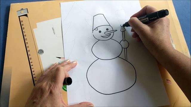 Как нарисовать снеговика | How to draw a snowman смотреть онлайн