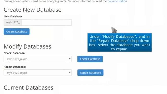 cPanel MySQL 10 How to repair a MySQL database in cPanel смотреть онлайн