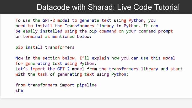 Automatically Complete Text written by human using GPT 2 | Text Generation with Transformers (GPT-2 смотреть онлайн