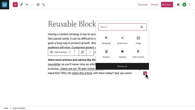 Reusable blocks | WordPress.com Support смотреть онлайн
