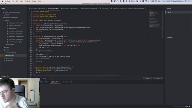 Добавляем android runtime permissions в Defold. Стрим 01. 2019-04-21 16:47:41 смотреть онлайн