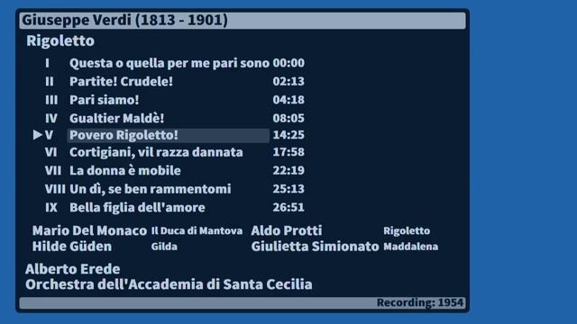 Giuseppe Verdi Rigoletto - Mario Del Monaco 1954 смотреть онлайн