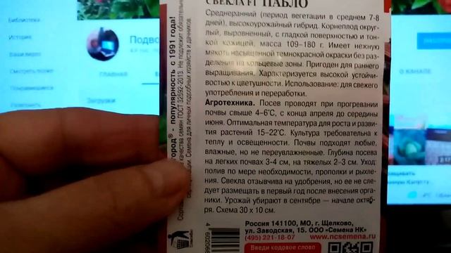 Буду Выращивать СВЁКЛУ Сорта "ПАБЛО" в 2022г. 3 февраля 2022г. смотреть онлайн