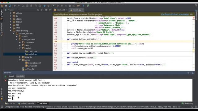 How to get user environment of Odoo | self.env, env.user, env.context, env.cr etc смотреть онлайн