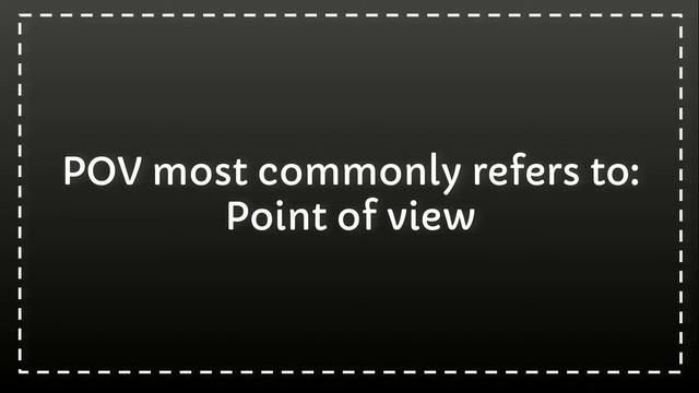 POV means смотреть онлайн