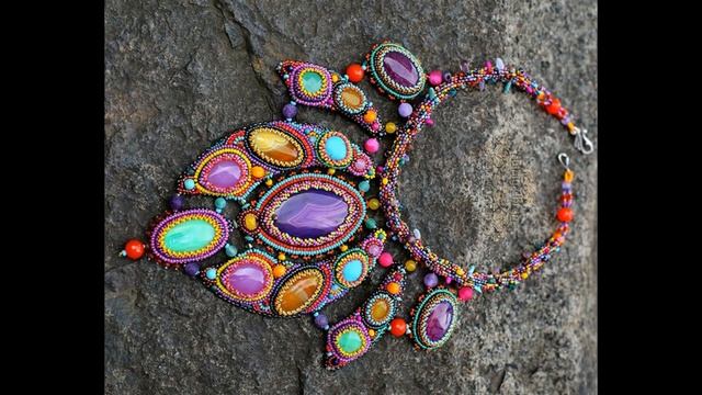 Колье из бисера и камней от разных мастеров-Fantastic beads смотреть онлайн