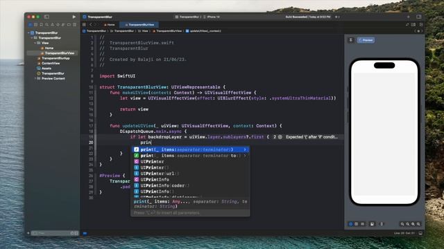 Transparent Blur Effect - SwiftUI - iOS 17 - Xcode 15 смотреть онлайн