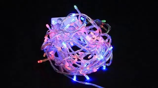 Новогодняя гирлянда светодиодная на ёлку 100 LED 8 метров смотреть онлайн