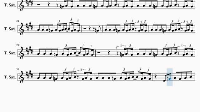 Tenor Sax Sheet Music: How to play Lower one’s eyes ロウワー by Flower смотреть онлайн