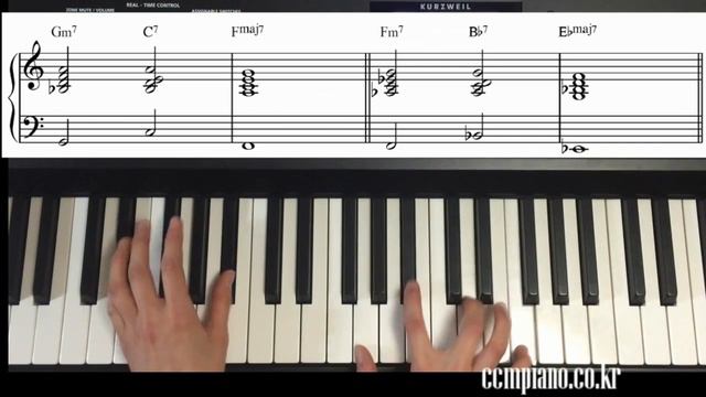 CCMPIANO Jazz Piano Lesson #5  2-5-1 Bossanova Pattern Exercise 12key