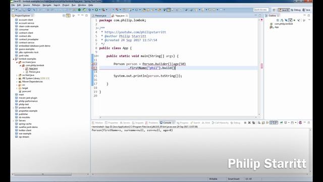 Project Lombok Java 8 Builder Example (Part 8) смотреть онлайн