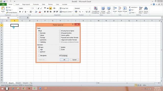 Possible Shortcut Key for "Transpose" in Excel смотреть онлайн