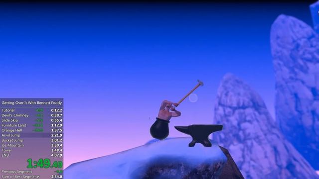 Getting Over It with Bennett Foddy - 3m 34s Speedrun смотреть онлайн