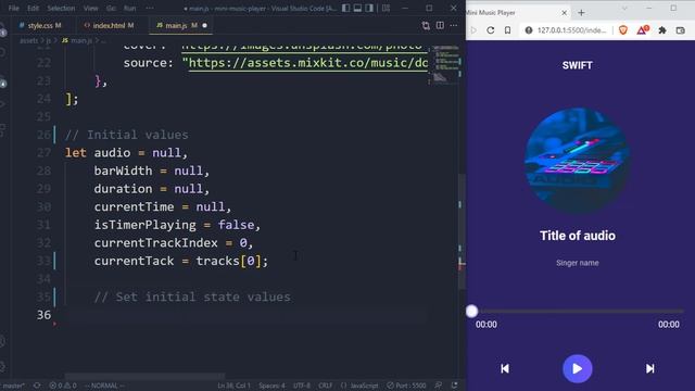 Create A Music Player Using HTML CSS & Vanilla JavaScript смотреть онлайн
