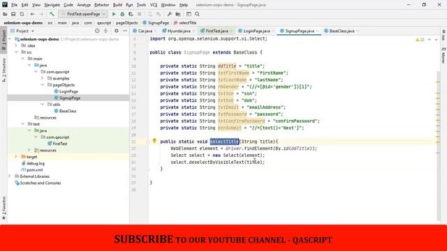 Java OOPS Concepts In Selenium - Implementing Abstraction with Page Object Model in Selenium смотреть онлайн