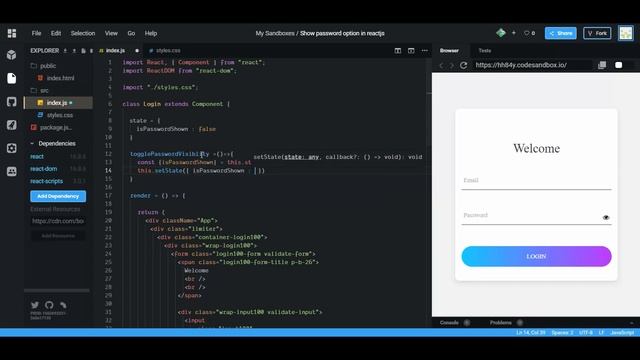 Show and Hide password text field in react js | Toggle show/hide password in reactjs смотреть онлайн