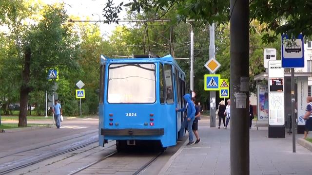Последний год работы трамвая 71-134А (ЛМ99-АЭ) в Москве №3024 с маршрутом №27 смотреть онлайн