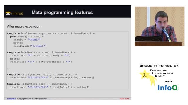 "Nimrod: A new approach to meta programming" by Andreas Rumpf (2013) смотреть онлайн